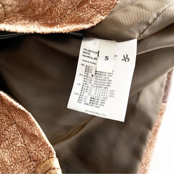 NWT Andersson Bell Chloe faux-leather patchwork skirt Size Small - Picture 9 of 10